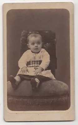 ANTIQUE CDV C. 1880s S. PIPER CUTE LITTLE GIRL IN DRESS MANCHESTER NEW HAMPSHIRE • $9.99
