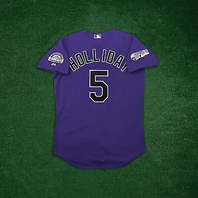 Matt Holliday 2007 Colorado Rockies Authentic Alt Purple World Series Jersey • $299.99