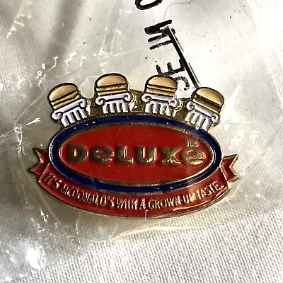 McDonalds Pin Promotional Deluxe Burgers Badge Sealed Advertising • $13.64