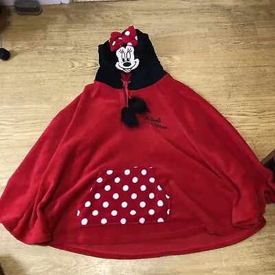 Ladies Disney Minnie Mouse Hodded Poncho Dressing Gown Cape Loungewear XS/S • £8.96