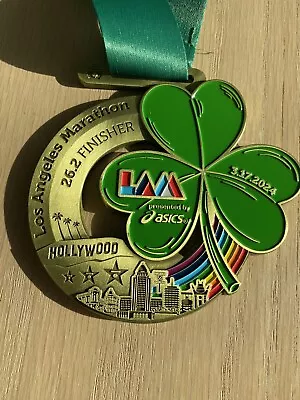 Los Angeles Marathon Finisher Medal 2024 39th Edition LA Marathon! St Patrick’s • $50