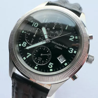 Mercedes Benz Classic Sport Aviator Pilot Car Accessory Design Chronograph Watch • $330.65