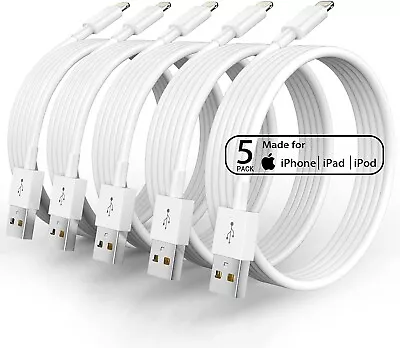 $16.11 • Buy Apple Iphone Charger Lightning Cable 10FT Foot Long MFI Certified 5 Pack
