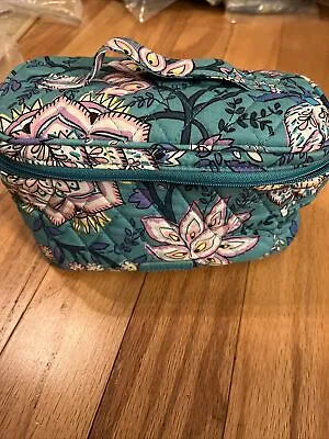 Vera Bradley Train Case Cosmetic Bag In Peacock Garden NWT $59 • $29