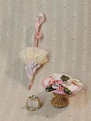 Vintage Nancy Manders Original Miniature Hat Purse & Umbrella For Dollhouse • $60.99