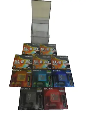Sony + Maxell Pro 80 Minute Recordable Minidiscs 10 Pack Sealed With Storage Box • £39.99
