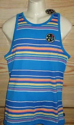 Mens Maui & Sons Striped Blue Tank Top T-shirt Size M • $19.90