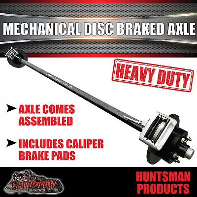 $460 • Buy Natural 45mm Square Mechanical Disc Braked Trailer Axle. 1400Kg 78 -96  Axles