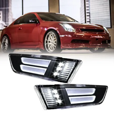 LED Bumper Smoky Side Marker Lights Pair Fits 2003-2007 Infiniti G35 2Door Coupe • $16.14