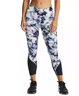 Under Armour Women's Fly Fast HeatGear Printed 7/8 Length Leggings Seaglass Blue • $24.14