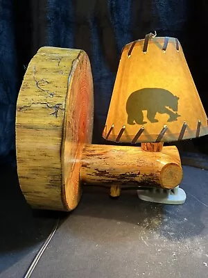 Rustic Heavy Wall Lamp SCONCE Cabin Lodge Lake Log Cabin Timber 9 1/4  Tall • $89.99