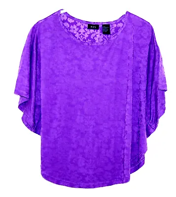 R.Q.T. L Bat Wing Kimono Purple Top Blouse FAST USA SHIPPING!  #509   • $8.75