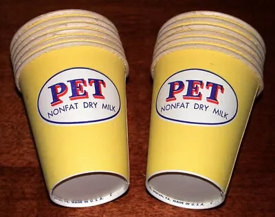 6 Vintage 1960s PET Nonfat Dry Milk  4oz DIXIE Wax Paper Drinking CUPS Old Stock • $8.95