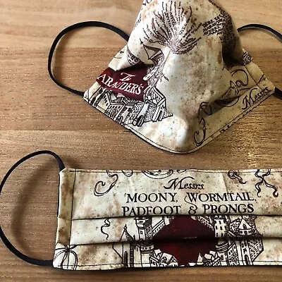 100% Cotton Handmade Face Mask Reversible & Washable HARRY POTTER MARAUDERS MAP • $9