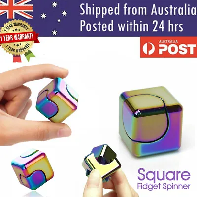 $10.80 • Buy Aluminum Cube ADHD Hand Spinner Square Tri EDC Fidget EDC Toy Bearing Autism AU