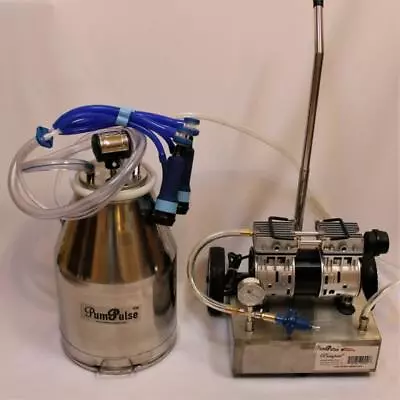 Complete Goat Bucket Milker Oil-less Pump Pulsator Automatic Claw Cluster Hoses+ • $1197.77