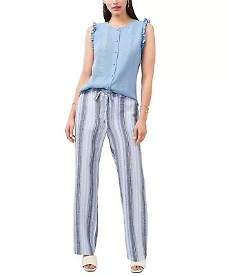 Vince Camuto Striped Tie-Waist Pants Blue Size S MSRP $89 • $27.92