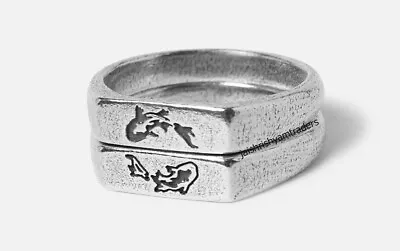 Koi Fish Ring Sterling Silver Ring Vintage Ying & Yang Ring Stacking Ring • $75