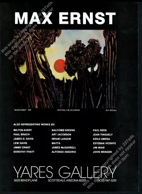 1980 Max Ernst Black Forest 1927 Painting Yares Gallery Vintage Print Ad • $9.99