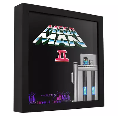 Mega Man 2 (Title Screen) - 3D Shadow Box (9  X 9 ) Gaming Art • $67