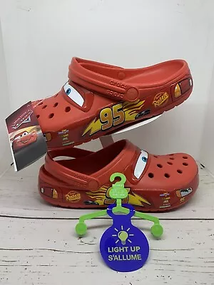 New! Crocs Lightning McQueen M7/W9 Lights Up! NWT • $135