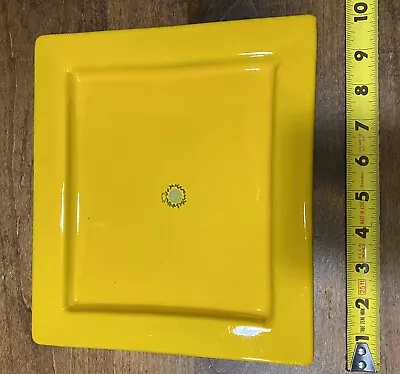 1 Mamma Ro Classic Collection Square Yellow Dinner Plate  10  Diameter Italy • $12.99