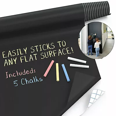 $7.89 • Buy Blackboard Vinyl Black Chalkboard Dry Eraser  Chalkboard Wall Sticker Decals USA