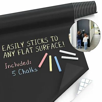 Blackboard Vinyl Black Chalkboard Dry Eraser  Chalkboard Wall Sticker Decals USA • $7.39