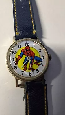 SPIDER-MAN Mens DABS & Co WATCH Vintage 1977 SWISS MADE STAINLESS STEEL MARVEL • $50