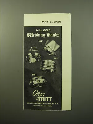 1950 Olga Tritt Wedding Bands Advertisement • $19.99