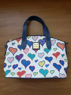Dooney & Bourke Multicolor Hearts Leather Barrel Bag Shoulder Bag/ Missing Strap • $50