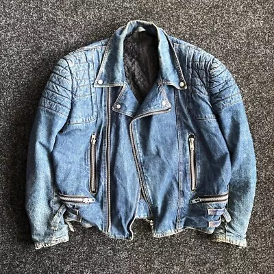 Rare Custom Denim Bomber Jacket Avant Garde Patchwork Archive Mens L Size Opium • $120