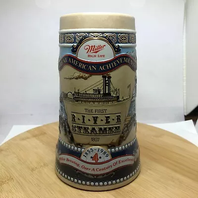 Miller High Life Beer Stein Great American Achievements The First River Steamer • $3