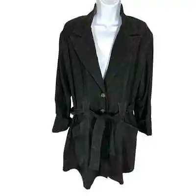 $180 • Buy Missoni Vintage Black Button Down Belted Trench Jacket Women’s Size Large