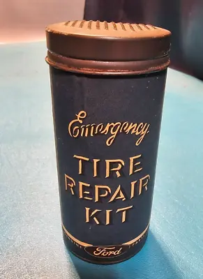 Vtg 1950s Ford Emergency Tire Repair Kit Can Ford Motor Company Detroit Michigan • $119.95