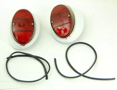 Tail Light Assembly Red Left & Right Side Fits Volkswagen Type1 Bug 1962-1967 • $139.99