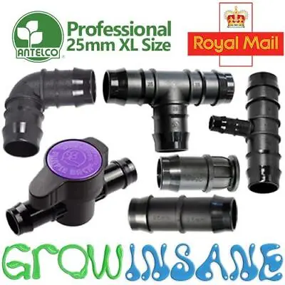 Antelco 25mm XL Large Pipe Fitting Barbed Garden Watering Irrigation Connector • £5.79