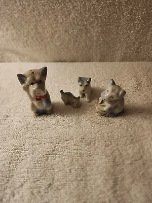 Vtg Lot 4 Miniature Ceramic Porcelain Terrier Dog Figurines Tiny Small • $12