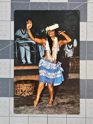 Vintage 1966 Full Color Hula Dancer Hawaiian RPPC Postcard • $0.99