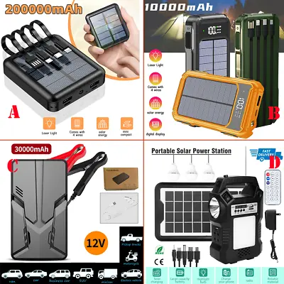 $17.99 • Buy Portable Car Booster Jump Starter 40000mAh Solar Power Bank Battery Charger