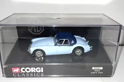 $5.99 • Buy Vintage Corgi Classics 03201 MGA Roadster Soft Top Blue 1/43 Scale Boxed