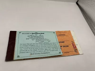 Vintage 1970s Era Disney  The Magic Kingdom Tickets Adult Rare 6.25 Wow!!! • $25.85