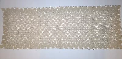 Vintage  Table Runner Hand Crochet Dresser Scarf Rectangle Doily Mat • $9.99