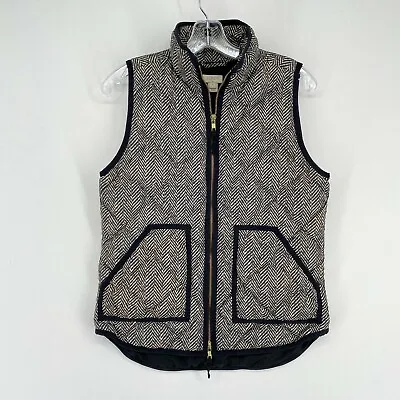 J Crew Herringbone Excursion Vest Womens XS Extra Small Quilted Puffer Down • $24.99