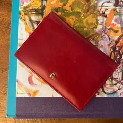 ETIENNE AIGNER Vintage 80s Red Leather Wallet • $45