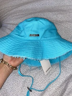 Blue Jaquemus Bucket Hat Summer Hat Cap Beanie Zara ASOS Burb Mango Bershka H&M • £35