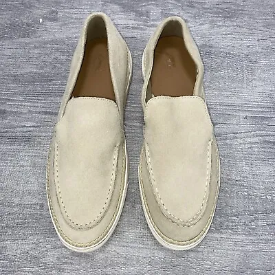 Zara  Shoes Mens Size 10 Beige Suede Sporty Loafers Slip On • $44.97