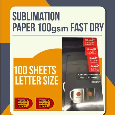 Koala 100 Sheets 8.5x11 Dye Sublimation Heat Transfer Paper Mugs Cotton T-shirts • $15.97