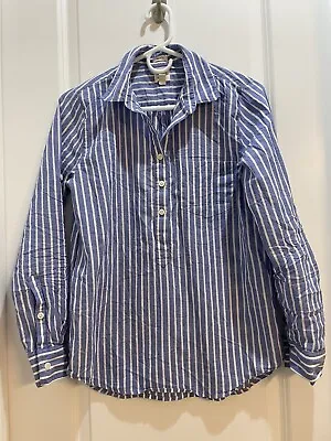 J. CREW Perfect Fit Light Weight Long Sleeve Button Up Shirt Blue/white Small • $20