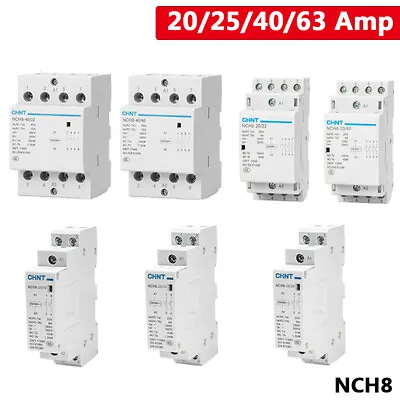 Modular Contactor Miniature AC Contactor 20A 25A 40A 63A Normal Open/Closed NCH8 • $8.95